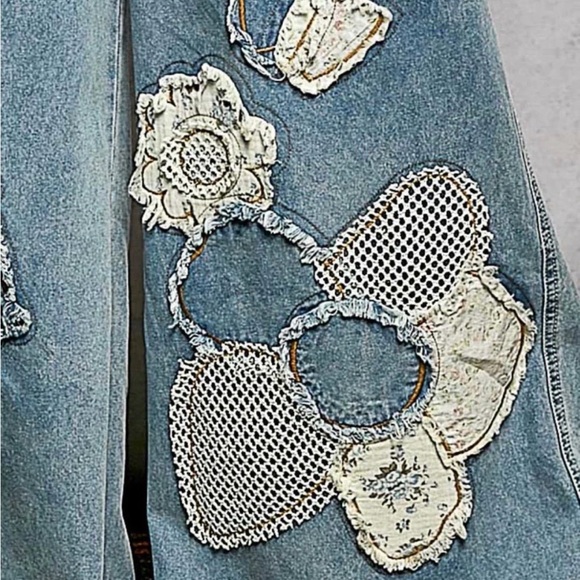 POL NWT Wide-Leg Alice Patchwork Overalls Size Large - Picture 7 of 8